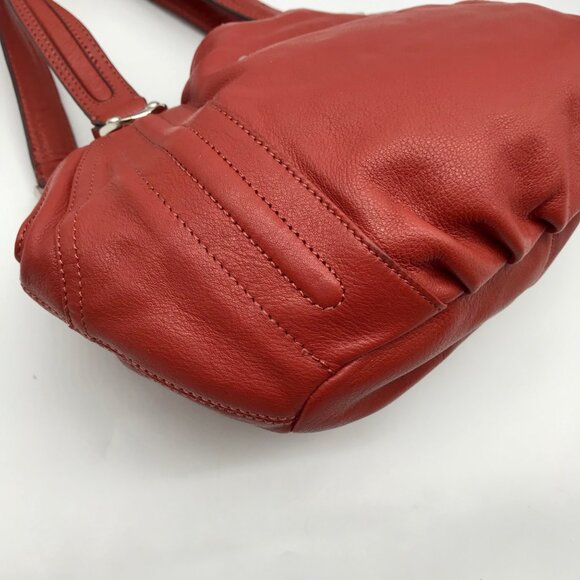 B. Makowsky Red Leather Shoulder Bag - Picture 9 of 10